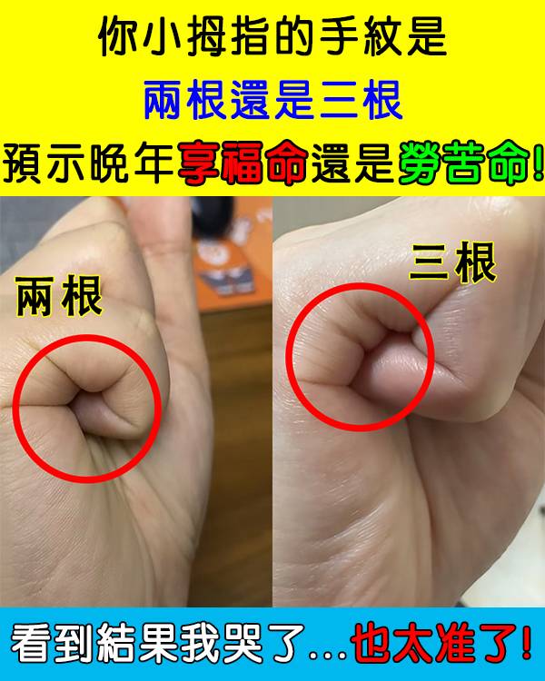 你小拇指的手紋是兩根還是三根,預示晚年享福命還是勞苦命!