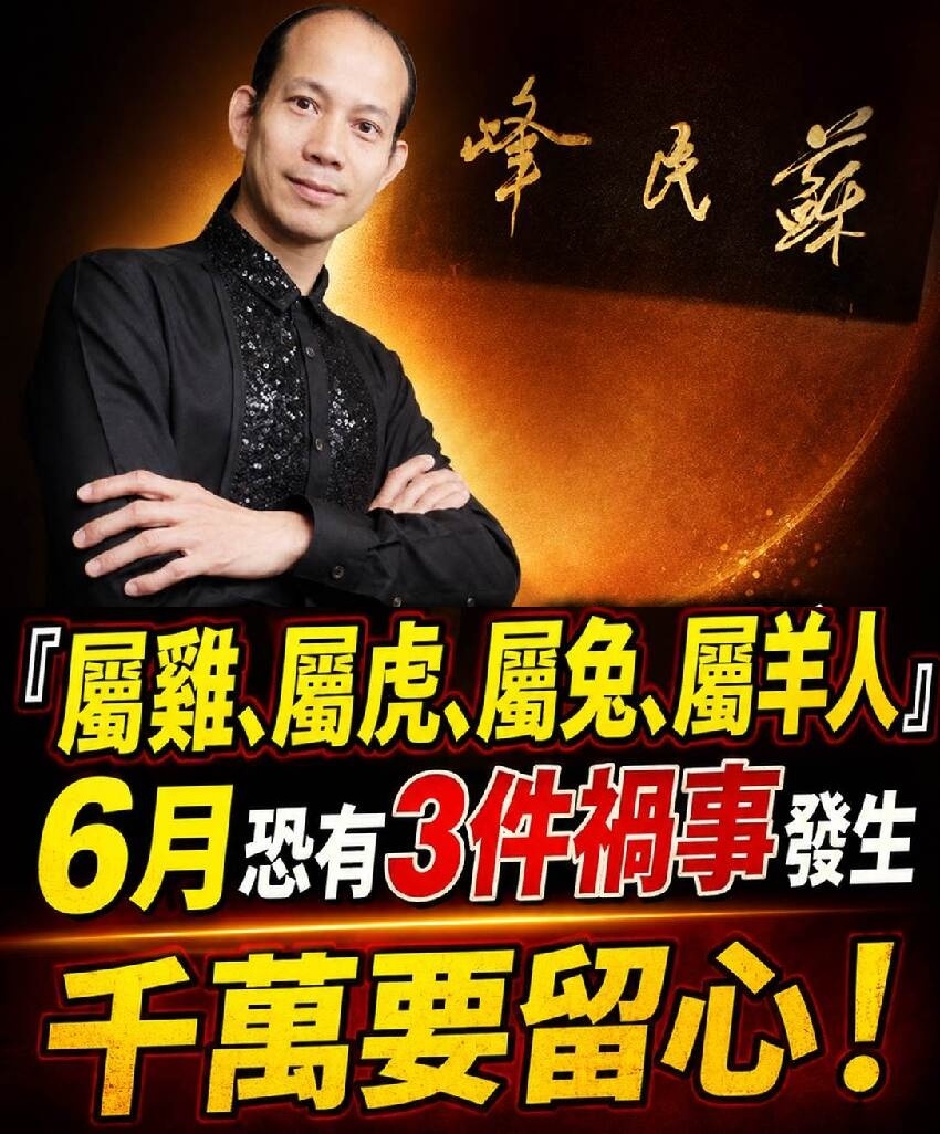 「屬雞、屬虎、屬兔、屬羊人」6月恐有3件禍事發生，千萬要留心！