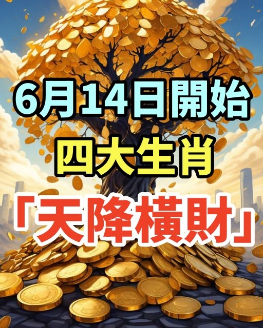 6月14日開始，四大生肖將迎來「天降橫財」