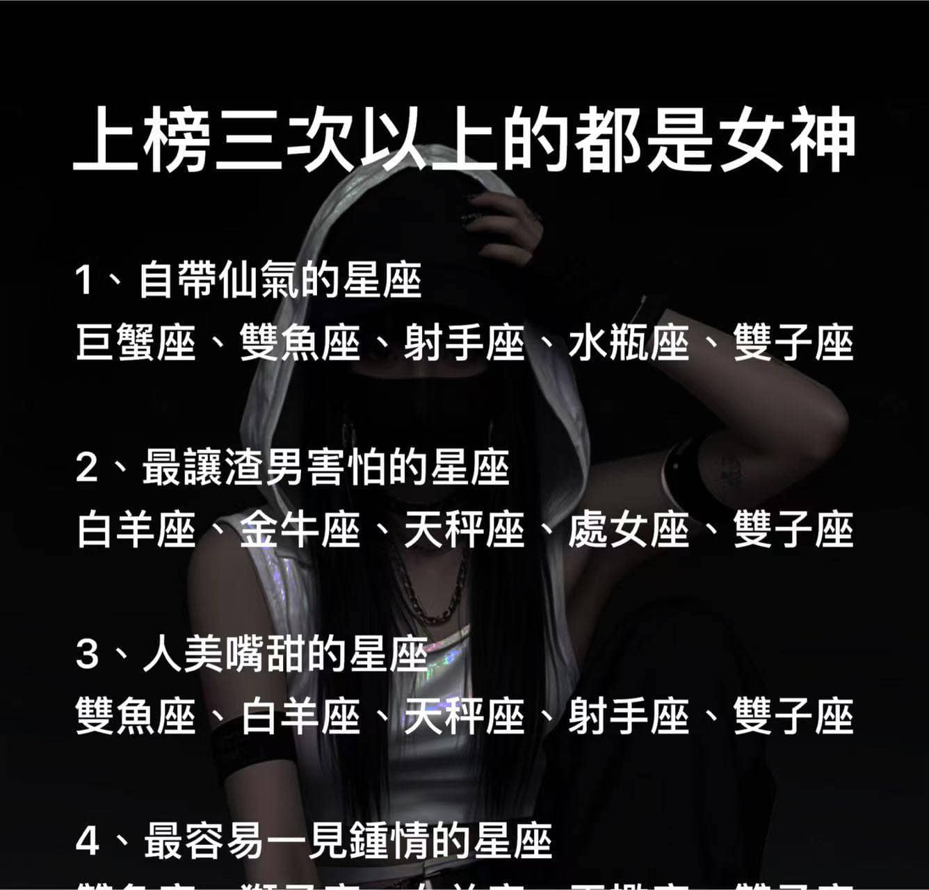 十二星座上榜三次以上的都是女神！