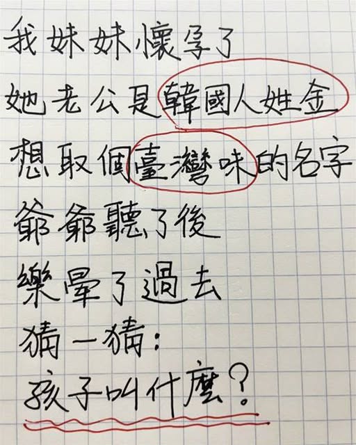 能猜出孩子叫做什麼嗎?