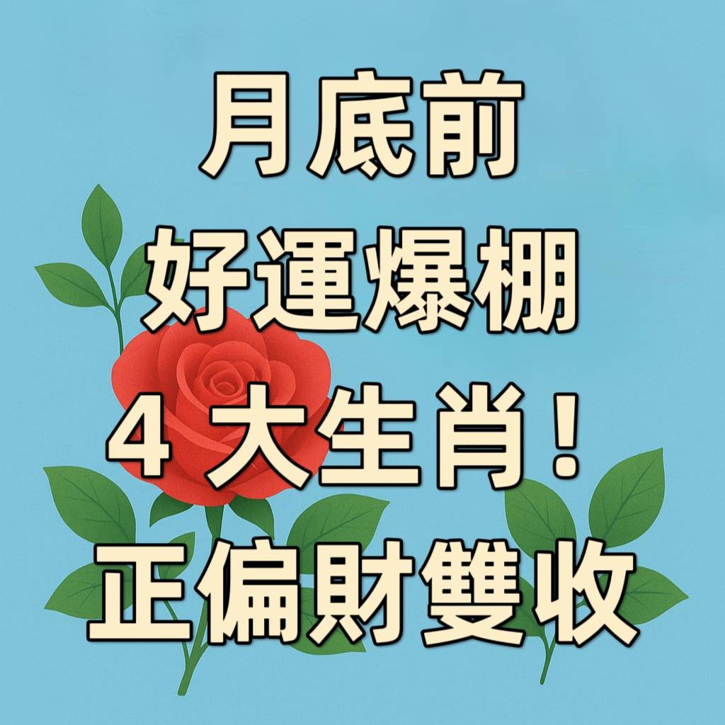 月底前「好運爆棚」的 4 大生肖!正偏財雙收