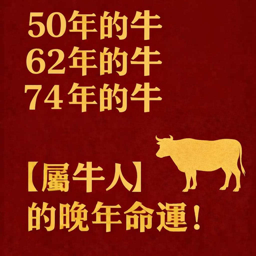 50年的牛、62年的牛、74年的牛【屬牛人】的晚年命運！
