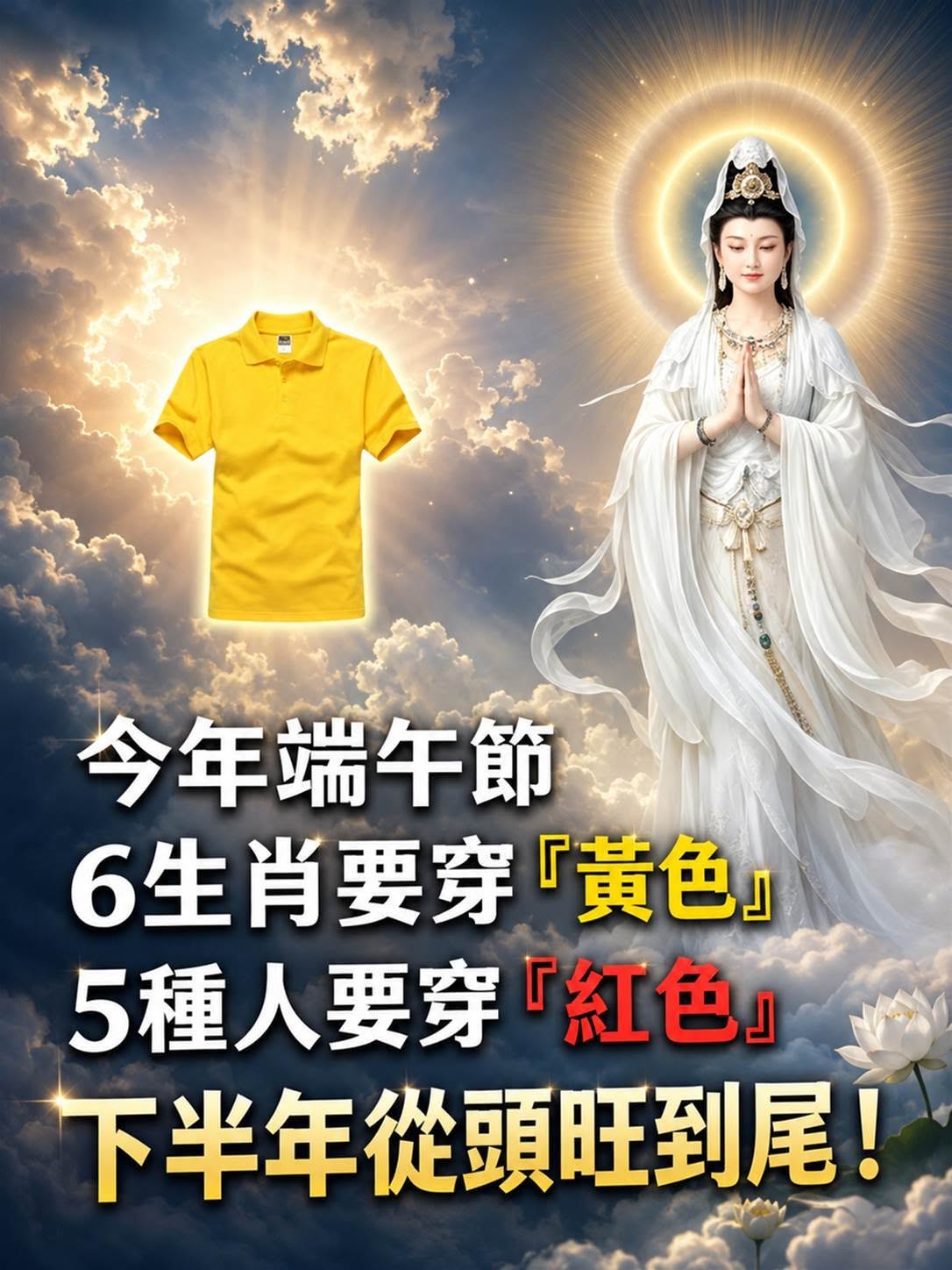 百年難遇！算命師說：6月19號「端午節」，6個生肖「穿黃色」，5種人「穿紅色」，下半年從頭旺到尾！