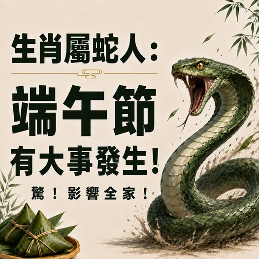 生肖屬蛇人：端午節將有大事發生！