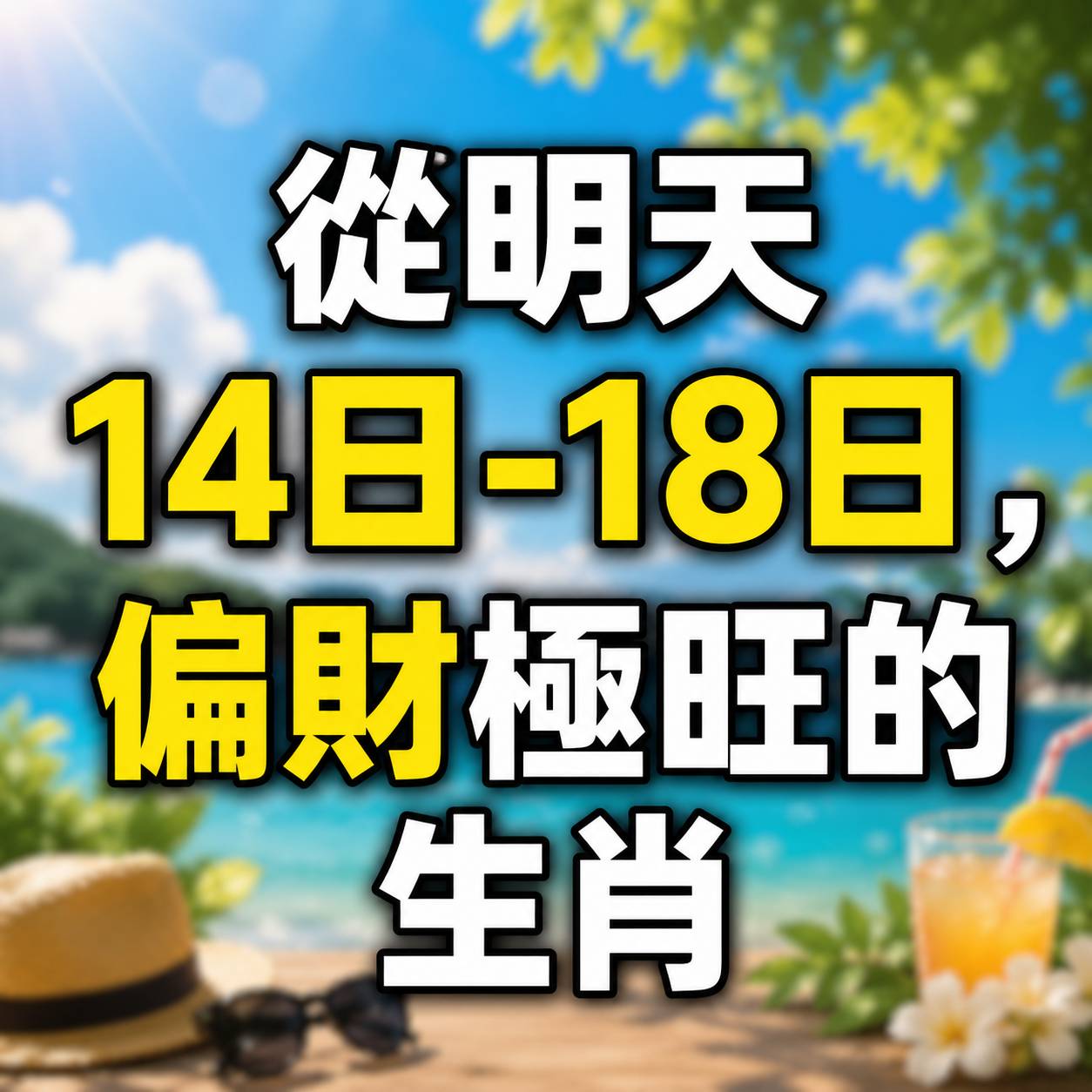 從明天14日-18日，偏財極旺的生肖