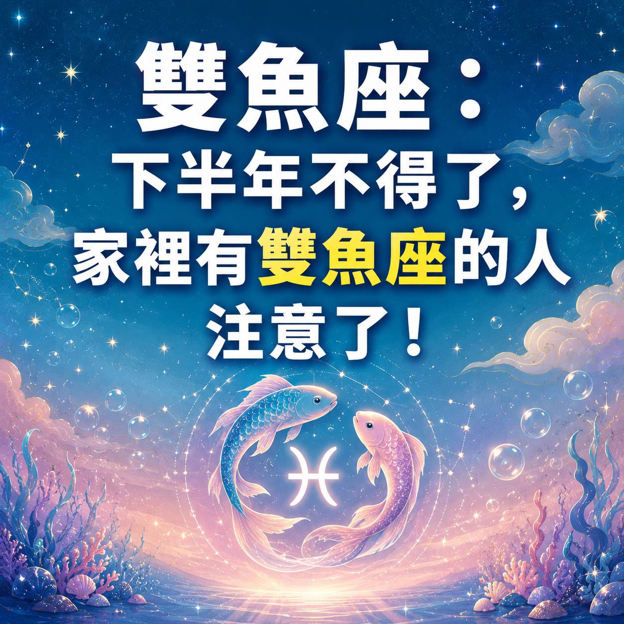 雙魚座：下半年不得了！家裡有雙魚座注意了！