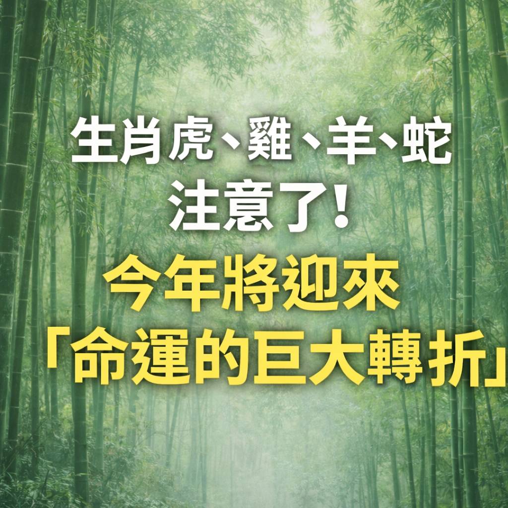 生肖虎、雞、羊、蛇注意了！今年將迎來「命運的巨大轉折」