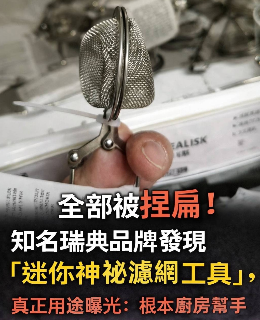 全部被捏扁！知名瑞典品牌發現「迷你神祕濾網工具」，真正用途曝光：「根本廚房好幫手」