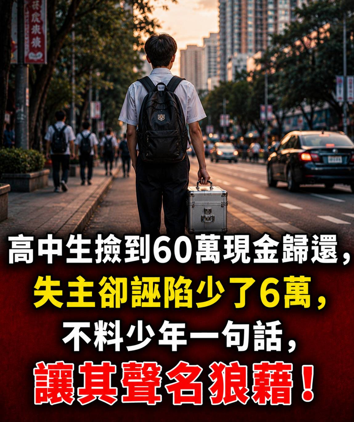 高中生撿到60萬現金歸還，失主卻誣陷少了6萬，不料少年一句話，讓其聲名狼藉！