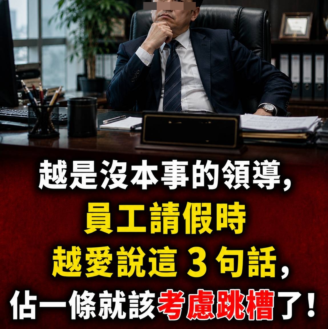 越是沒本事的領導，員工請假時越愛說這 3 句話，佔一條就該考慮跳槽了！