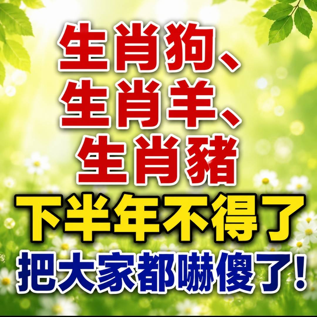 生肖狗、生肖羊、生肖豬下半年不得了，把大家都嚇傻了！