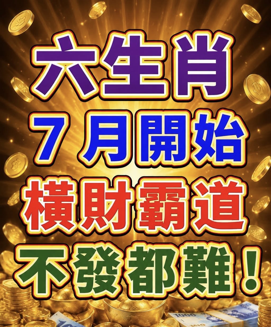 六生肖 7月開始 橫財霸道 不發都難！