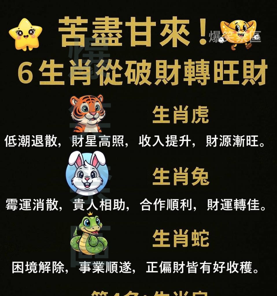 苦盡甘來！6生肖從破財轉旺財