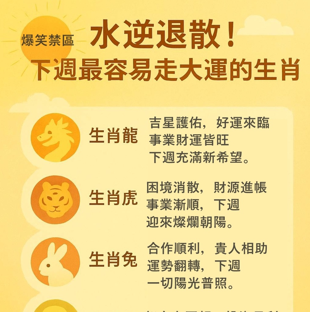 水逆退散 下周容易走大運的生肖