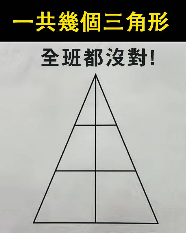 全班都沒對！一共幾個三角形