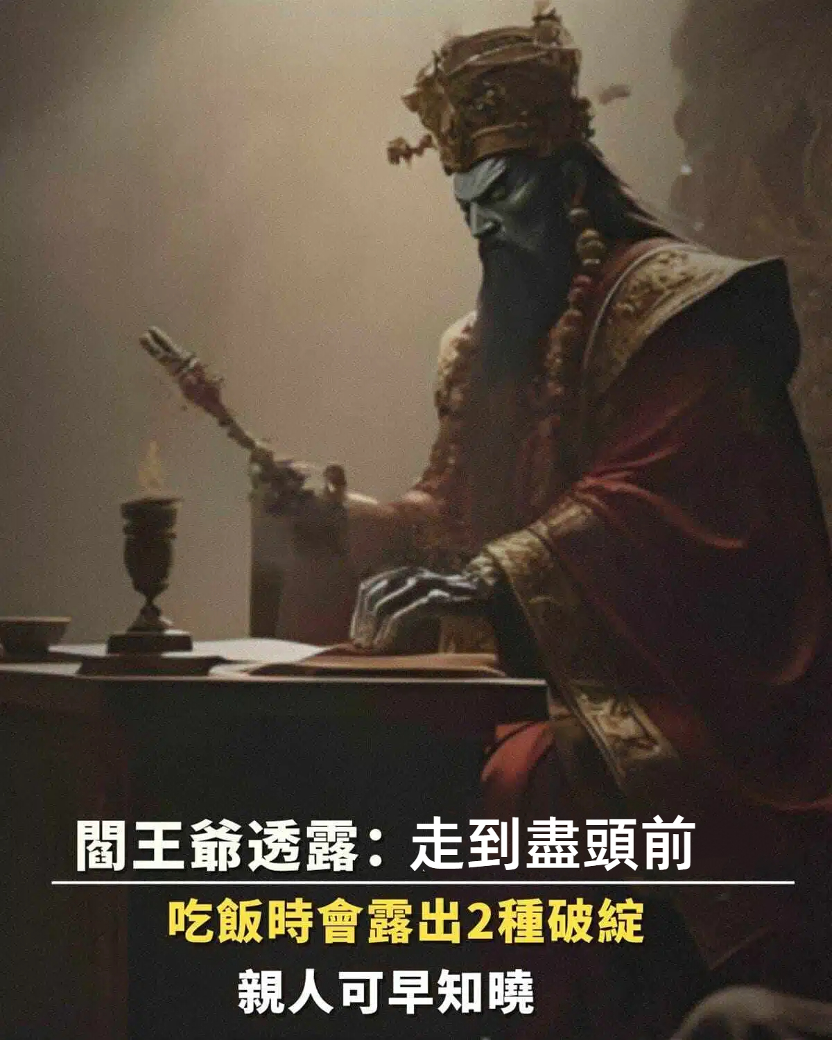 別不信！閻王爺提醒：一個人「走到盡頭前」時，吃飯會露出2個破綻，你一定要注意！