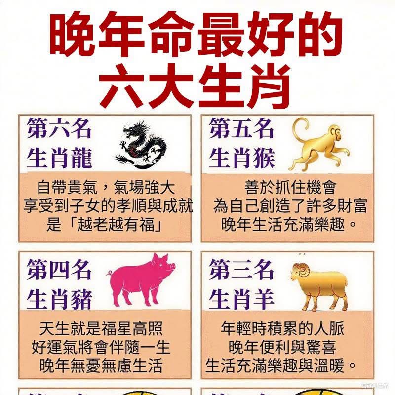 晚年最好命的6大生肖