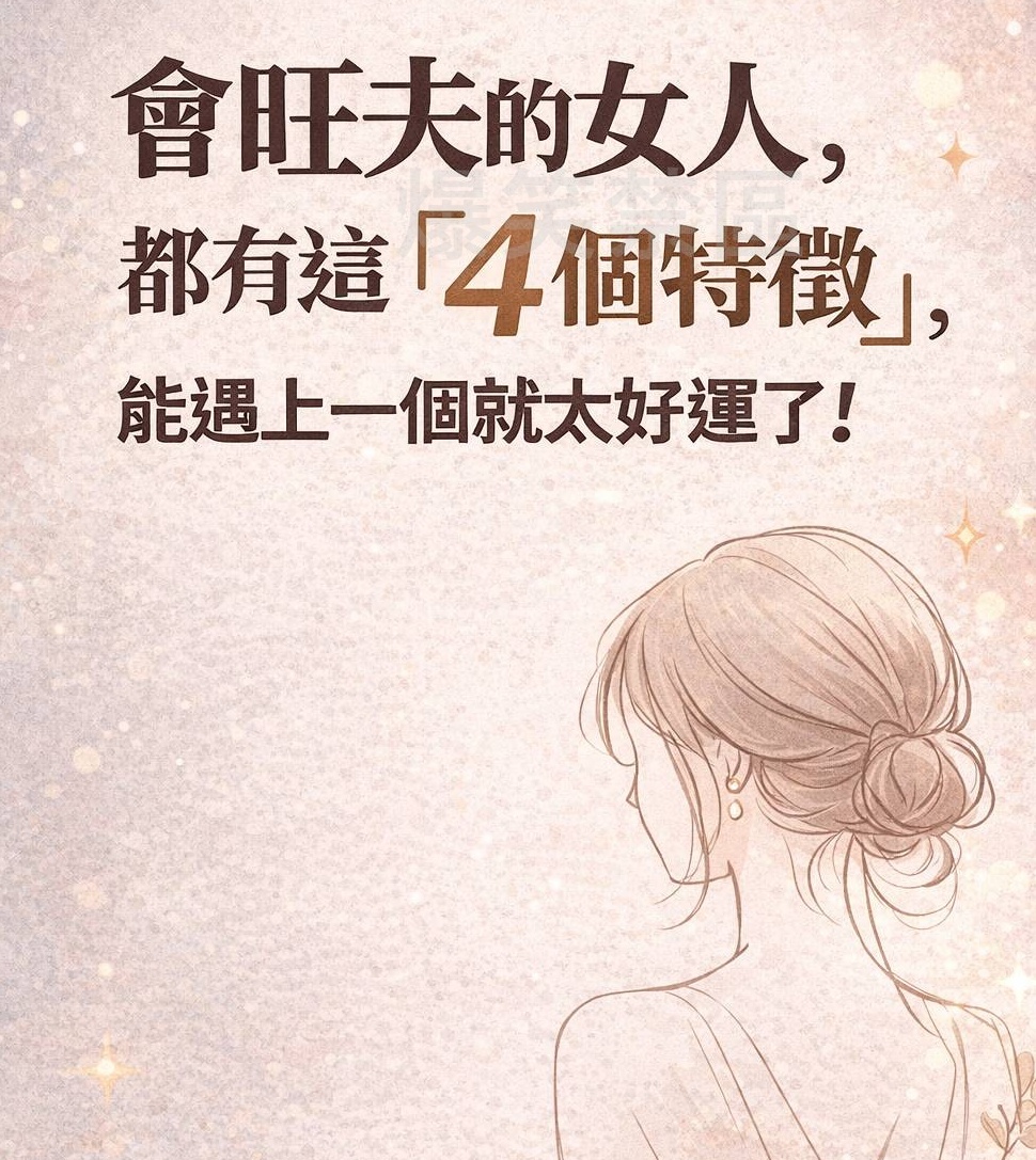 會旺夫的女人，都有這「4個特徵」，能遇上一個就太好運了！