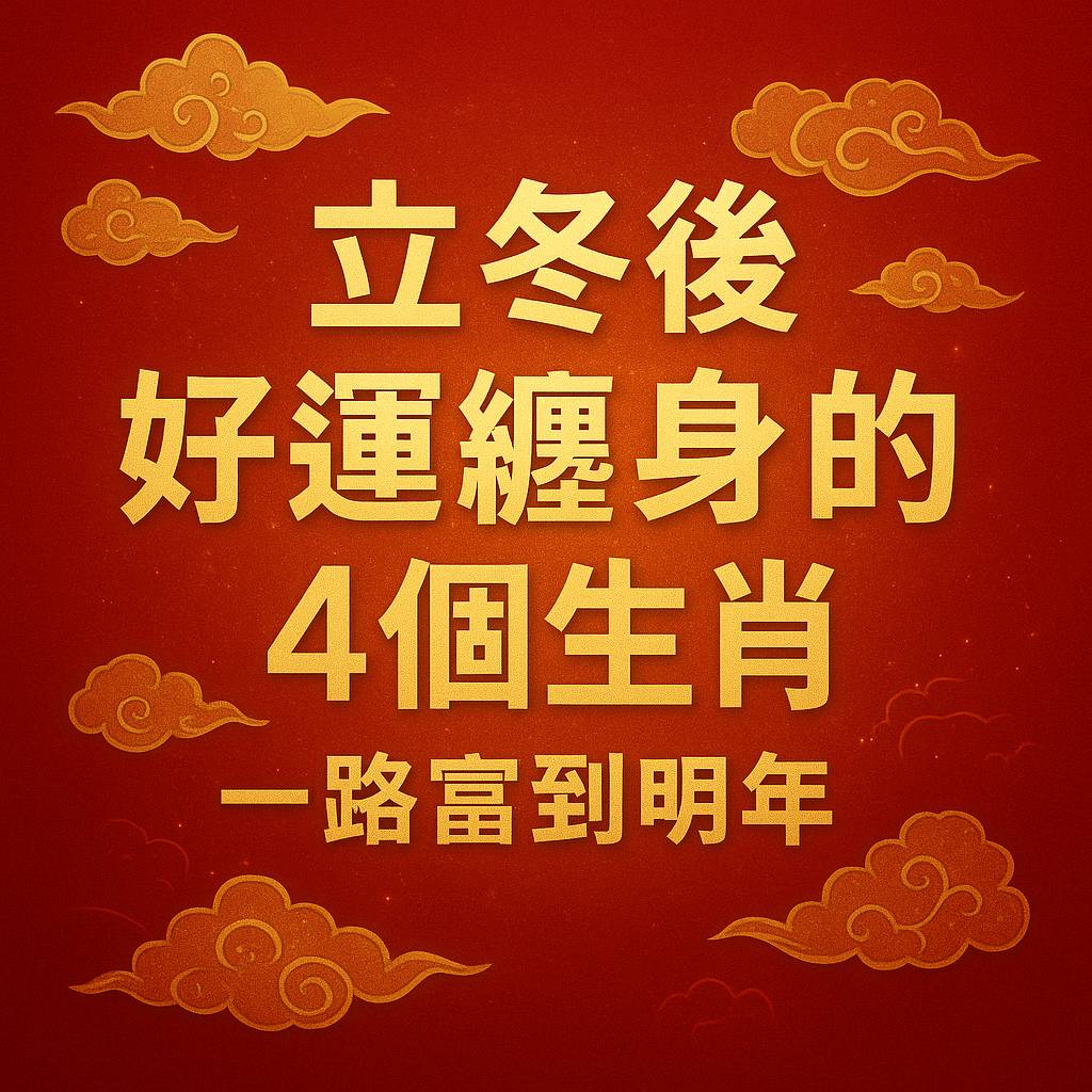 立冬後「好運纏身」的4個生肖  一路富到明年！