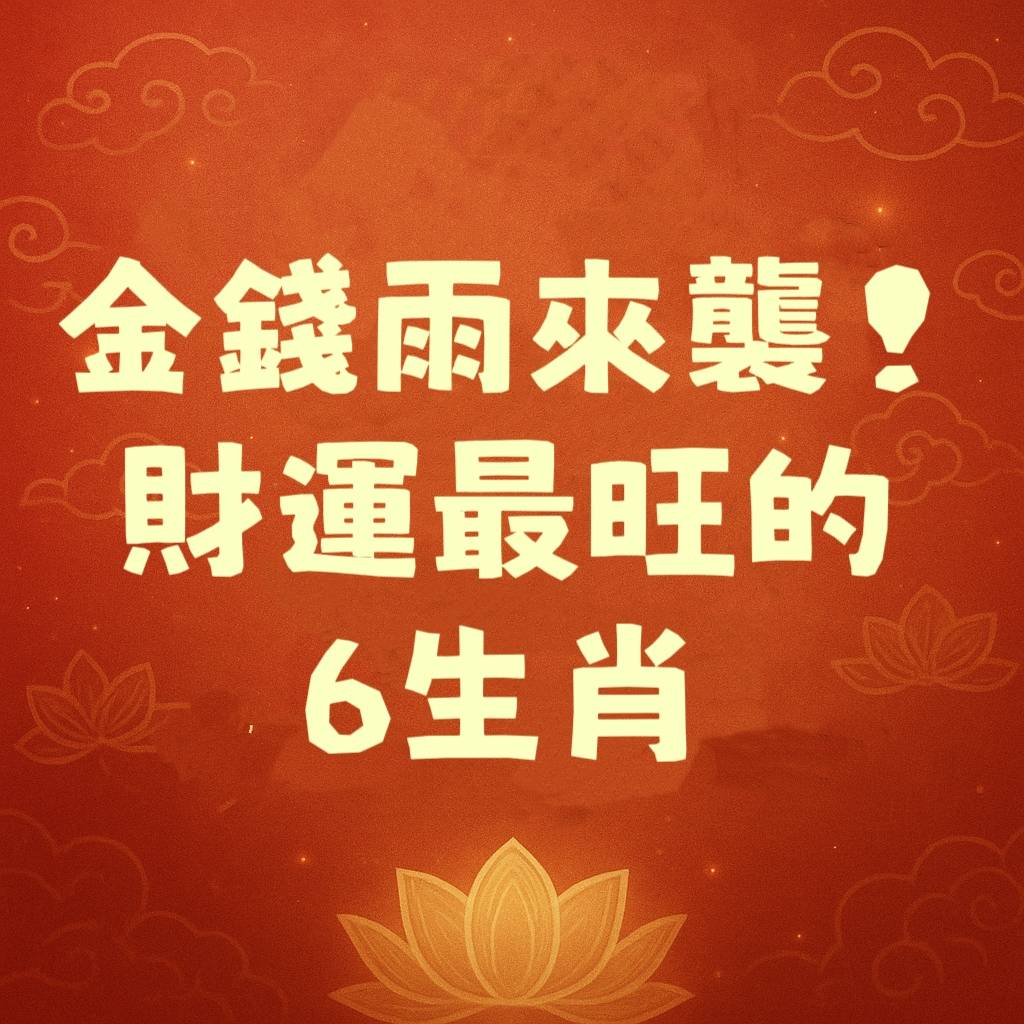 金錢雨來襲！財運最旺的6生肖