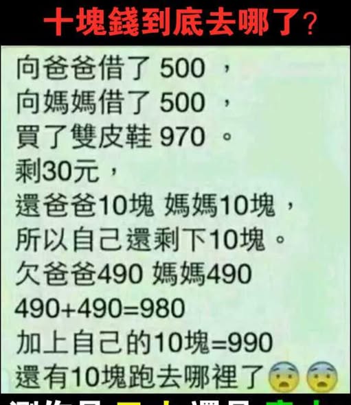 十塊錢到底去哪了?
