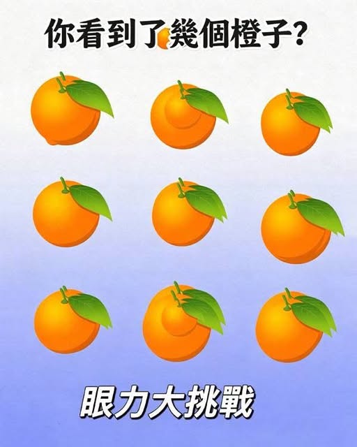 眼力大挑戰！你看到幾個橙子