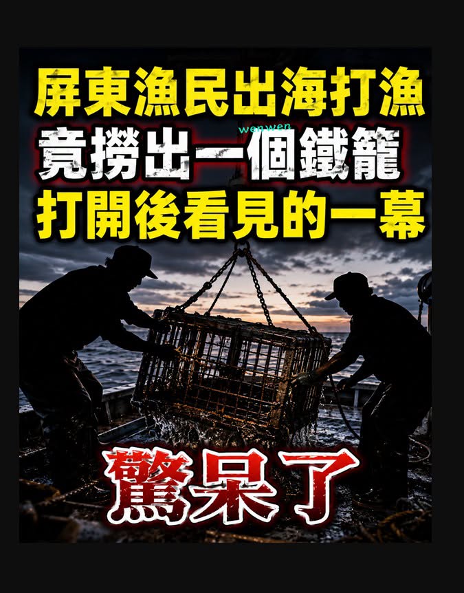 屏東漁民出海打漁，竟撈出一個鐵籠，打開後看見的一幕驚呆了…