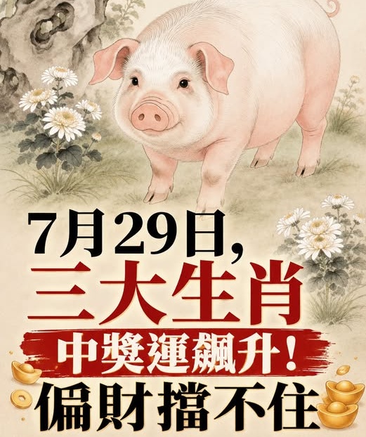 7月29日,三大生肖中獎運飆升!偏財擋不住