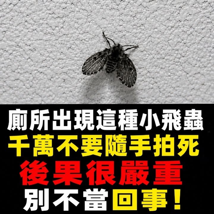 廁所出現這種小飛蟲，千萬不要隨手拍死，後果很嚴重，別不當回事