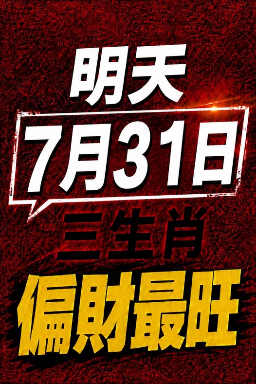 明天 7月31日 三生肖 偏財最旺！