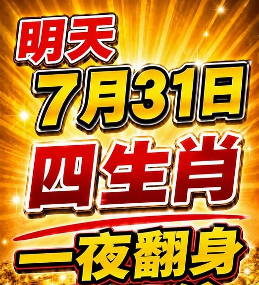 明天 7 月 31日 四生肖 財神送福！一夜翻身變富翁