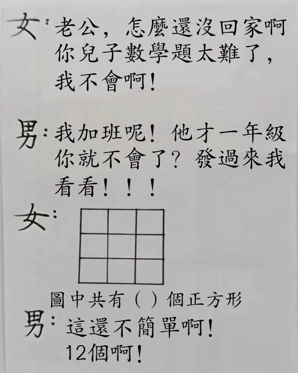 到底有幾個正方形