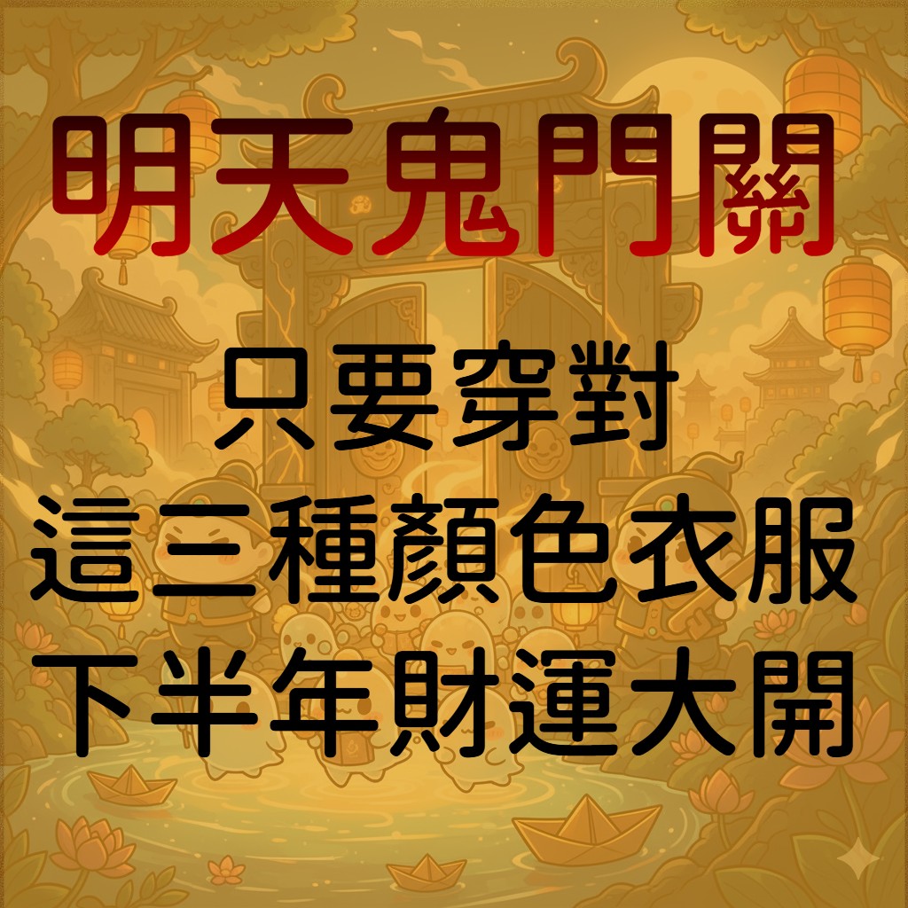 明天鬼門關，穿對這三種顏色衣服  下半年財運大開