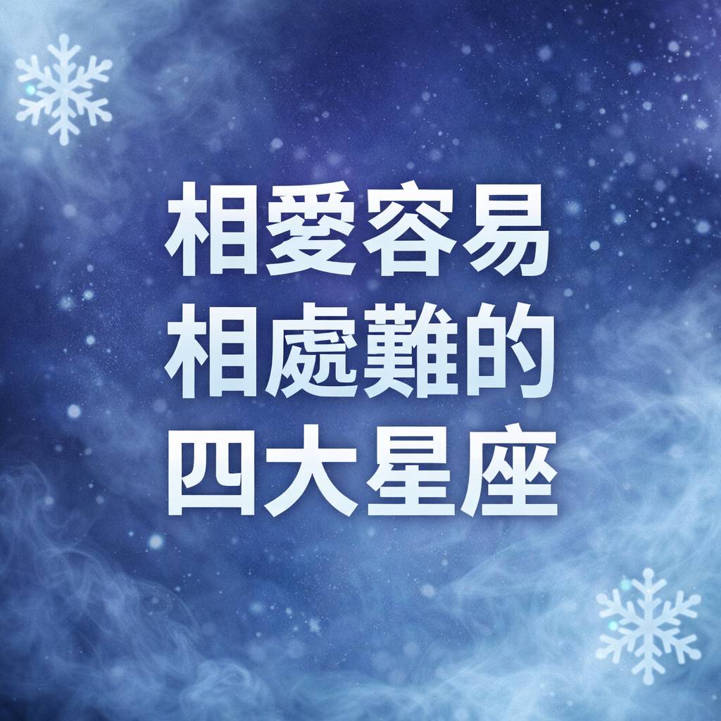相愛容易相處難的四大星座