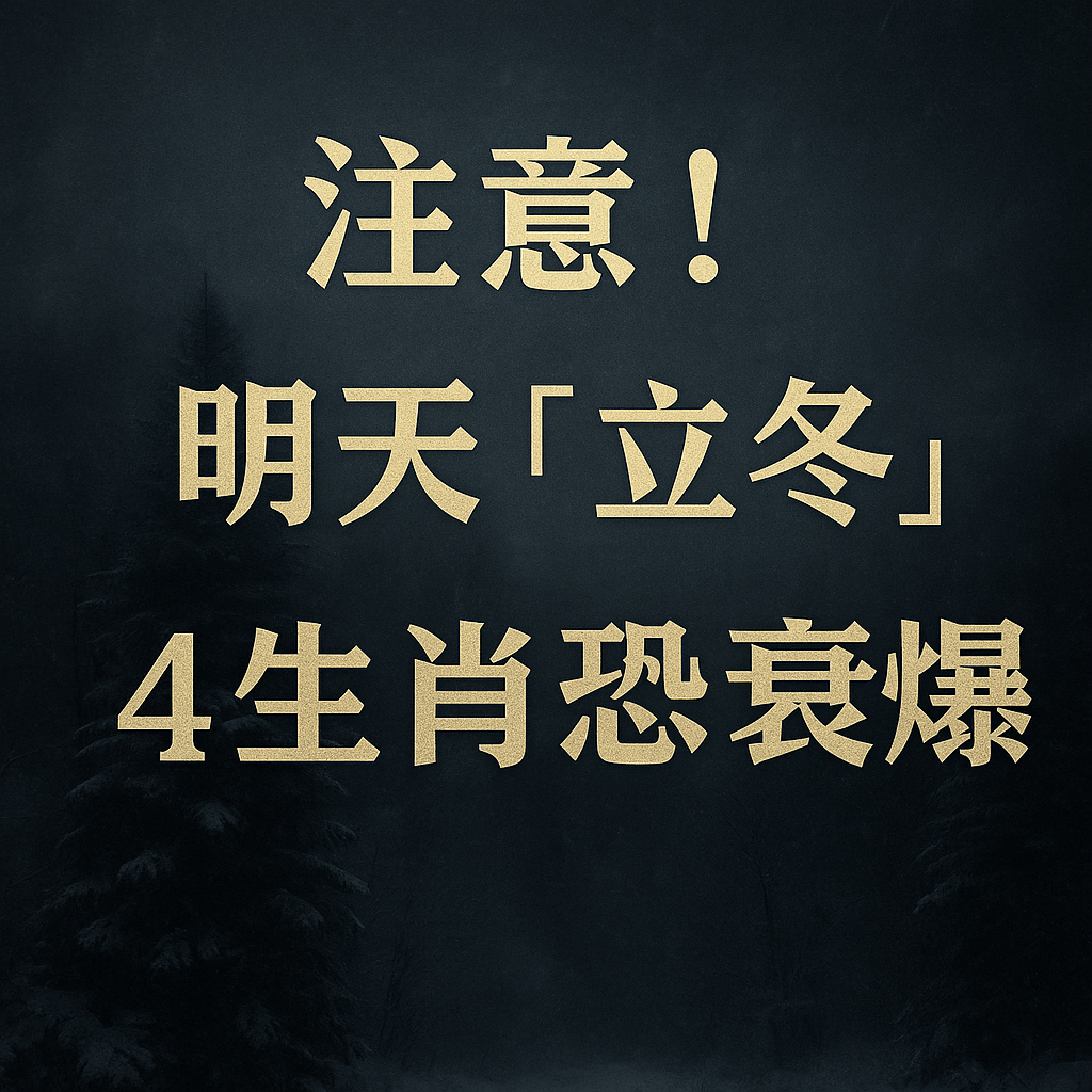 注意!明天「立冬」4生肖恐衰爆
