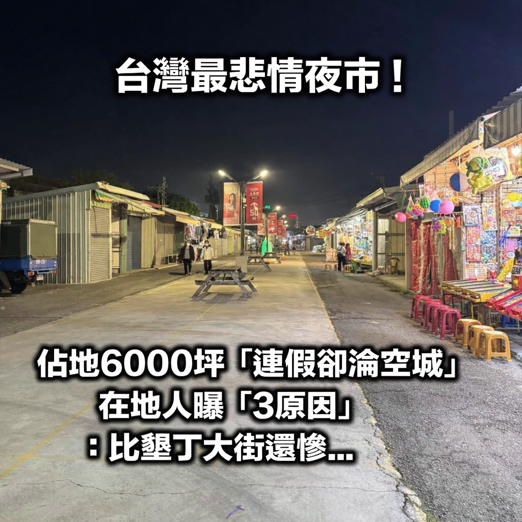 最悲情夜市！佔地6000坪「連假卻淪空城」　在地人曝3原因：「比墾丁大街還慘」