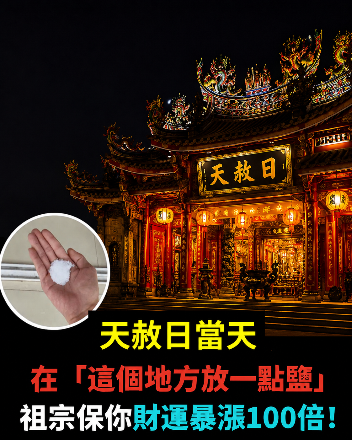 天赦日當天在「這個地方放一點鹽」祖宗保你財運暴漲100倍!