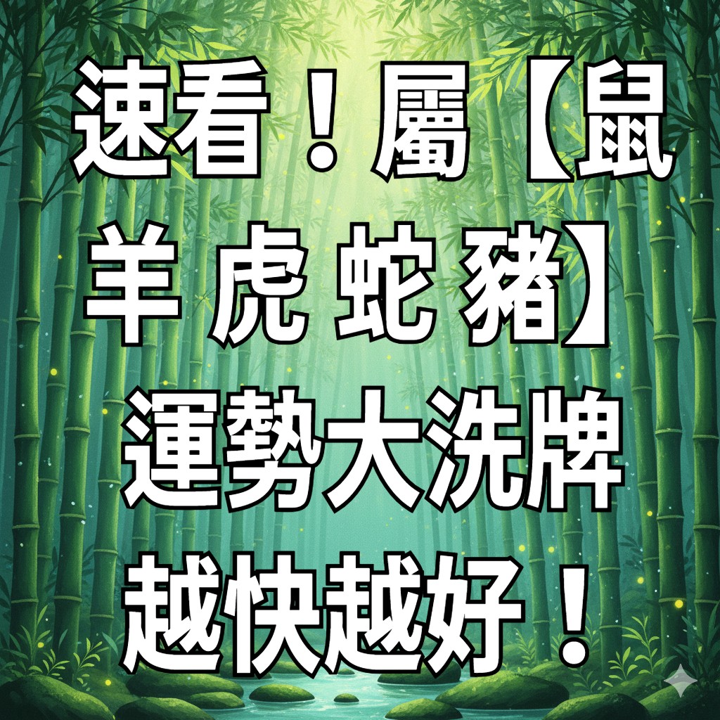 速看！屬【鼠 羊 虎 蛇 豬】運勢大洗牌，越快越好！