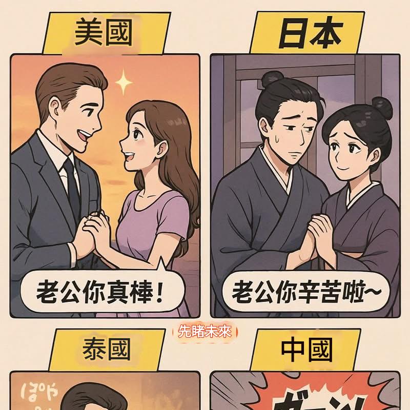 不同國家老公下班回家
