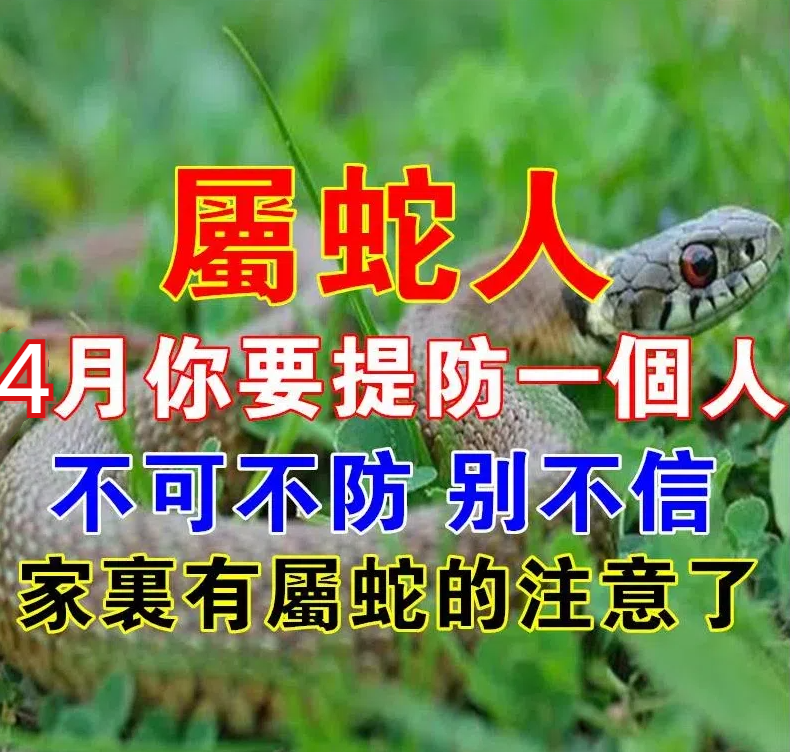 屬蛇人：4月需要提防一個人， 不可不防！別不信！家有屬蛇的注意了！