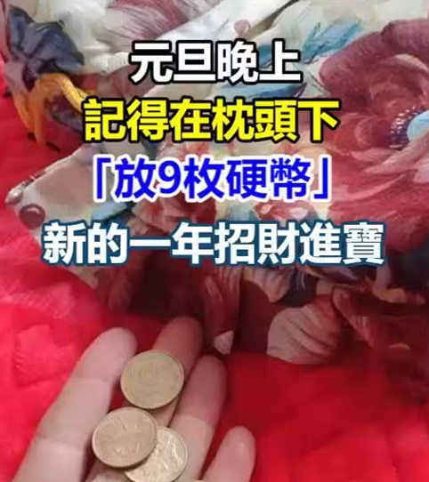 元旦晚上，記得在枕頭下「放9枚硬幣」做對了：新的一年招財進寶