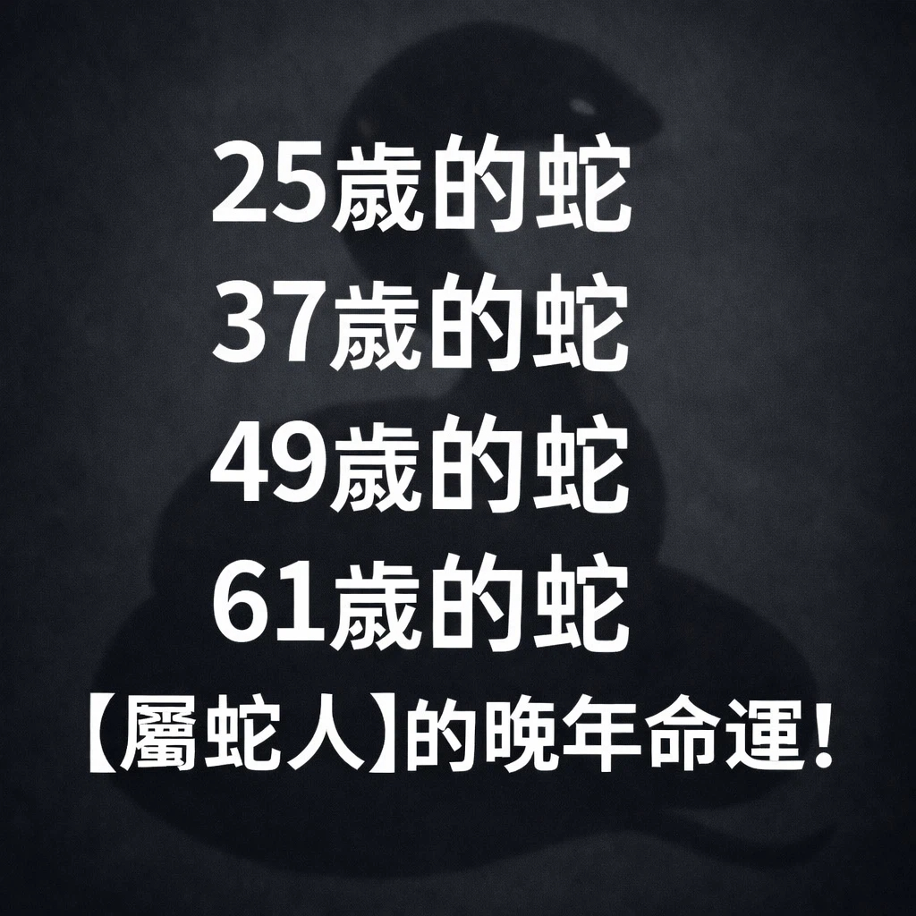 25歲的蛇，37歲的蛇，49歲的蛇，61歲的蛇，【屬蛇人】的晚年命運！