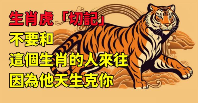 生肖虎切記：不要和這個生肖的人來往，因為他天生克你
