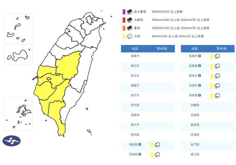 快訊／劇烈天氣來了！「8縣市」大雨開轟