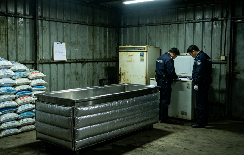 新北57歲男子過世後,家人才發現他每週固定買20公斤冰塊,警方找到他租了6年的倉庫後當場封鎖現場!