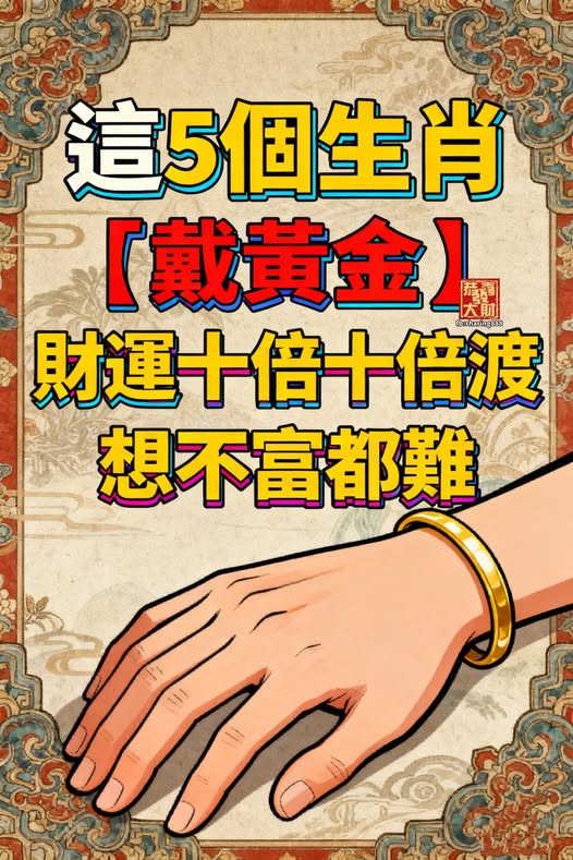 這5個生肖「戴黃金」財運十倍十倍漲，想不富都難！