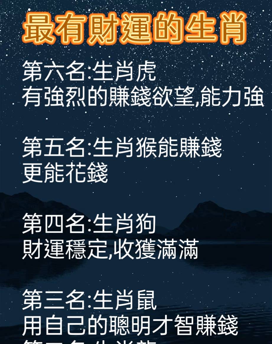 最有財運的生肖