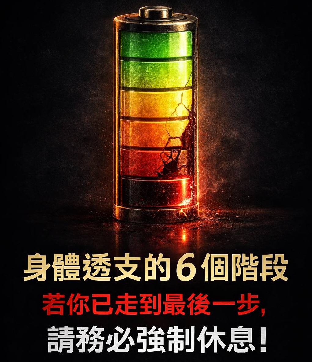 身體透支的 6 個階段，若你已走到最後一步，請務必強制休息。