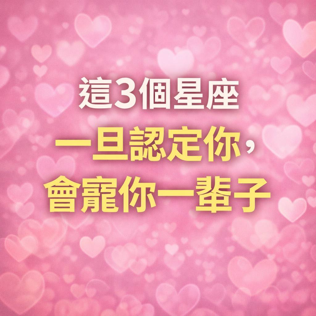 這3個星座一旦認定你，會寵你一輩子